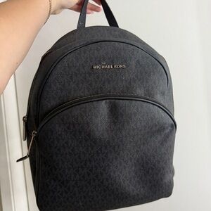 Michael Kors Black Backpack Sleek Design Pebbled Leather